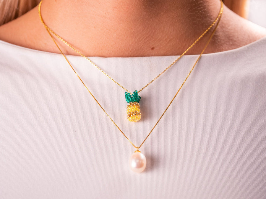 Tiny Pearl Necklace 18K Guldbelagt - LuLo